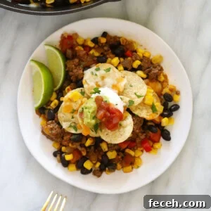 easy taco casserole on a plate