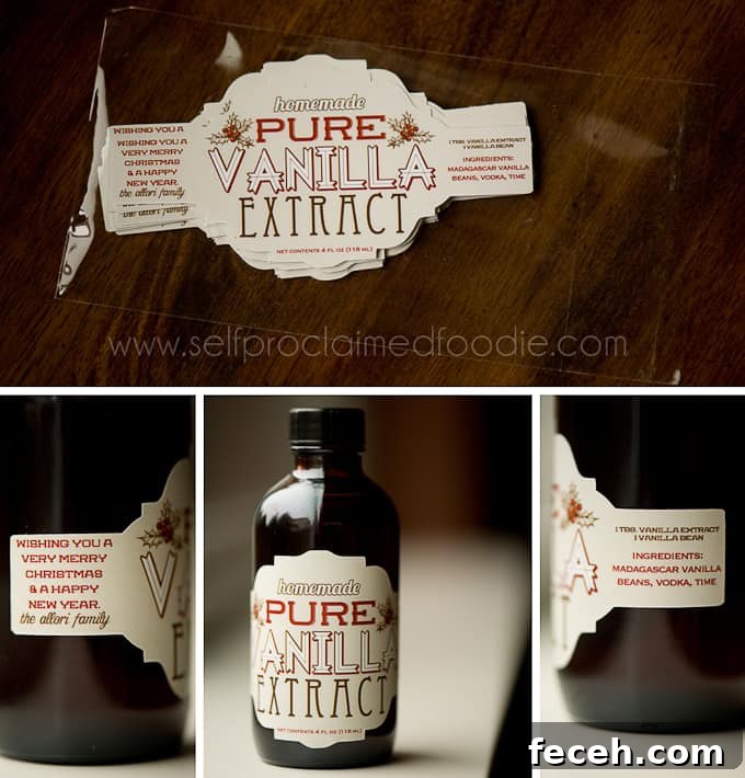 Labels for homemade bottled vanilla