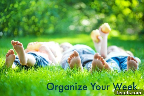 Relaxing children lying on grass outdoors in nature, enjoying sunny day.