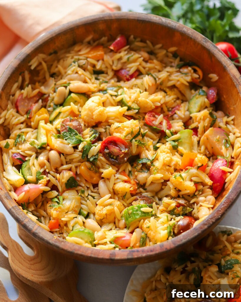 white bean and orzo salad