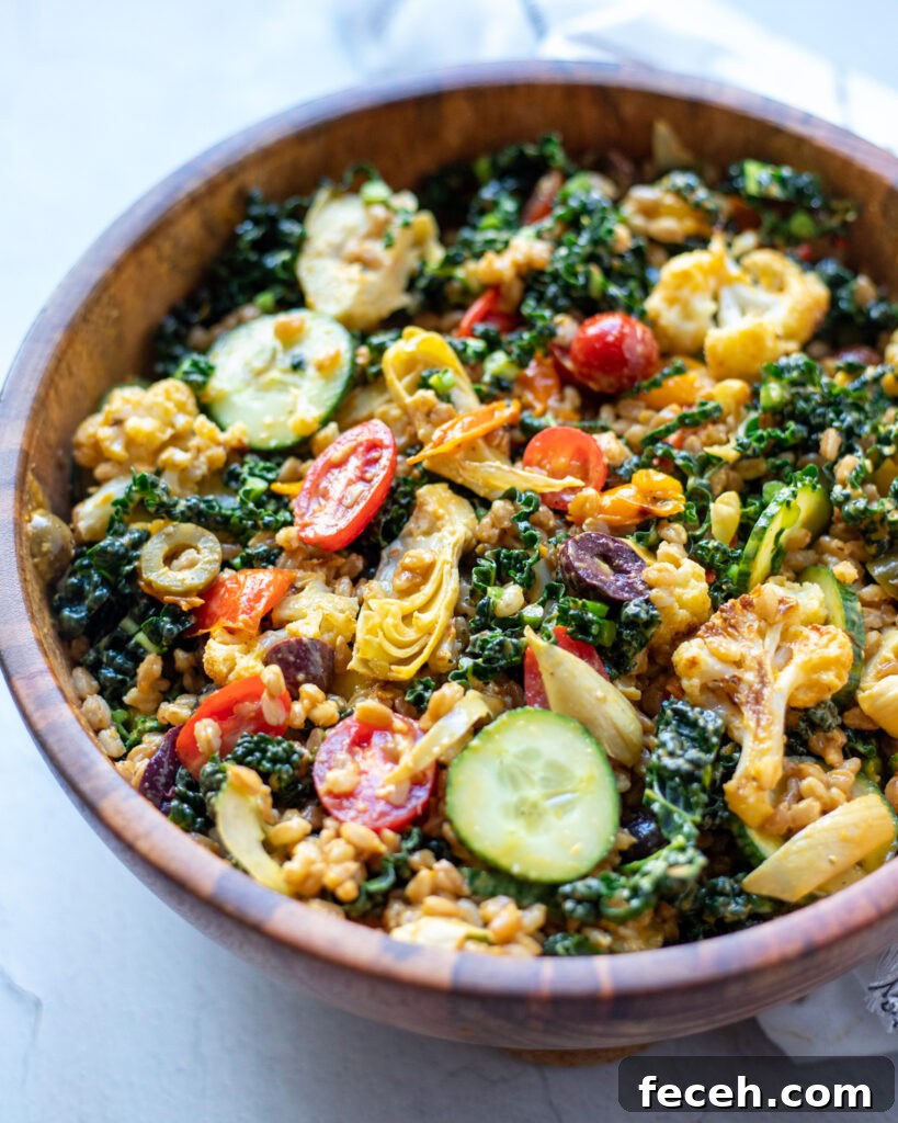 image Italian vegetable and farro salad