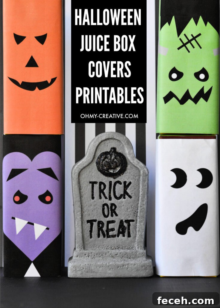 Halloween Juice Box Covers