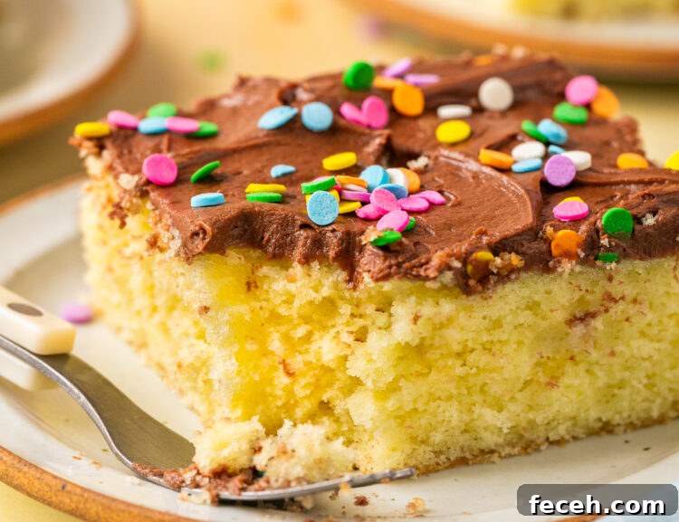 Moist yellow sheet cake