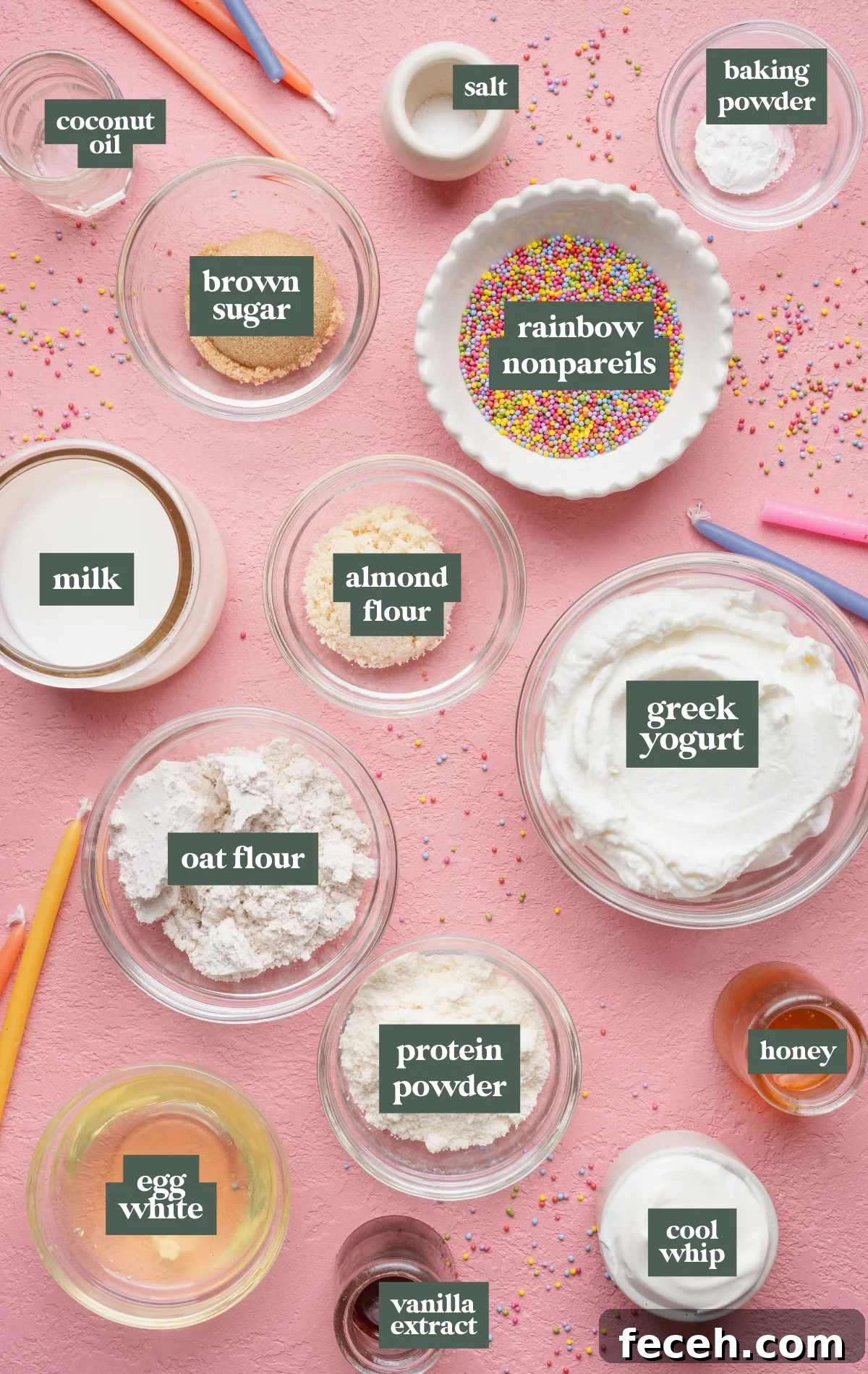 Ingredients for protein dot cake