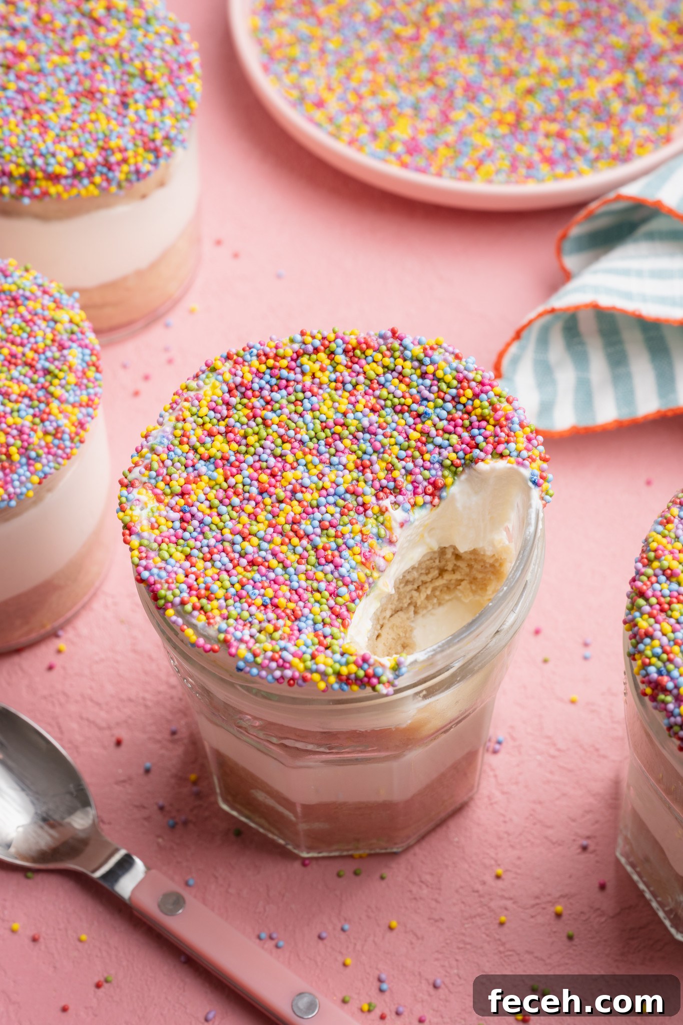 Protein dot cake on plate