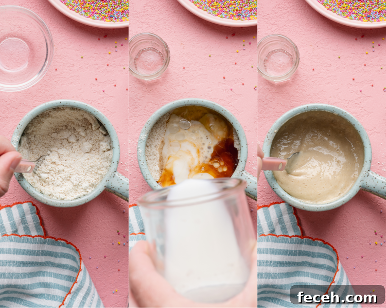 Mixing cake batter