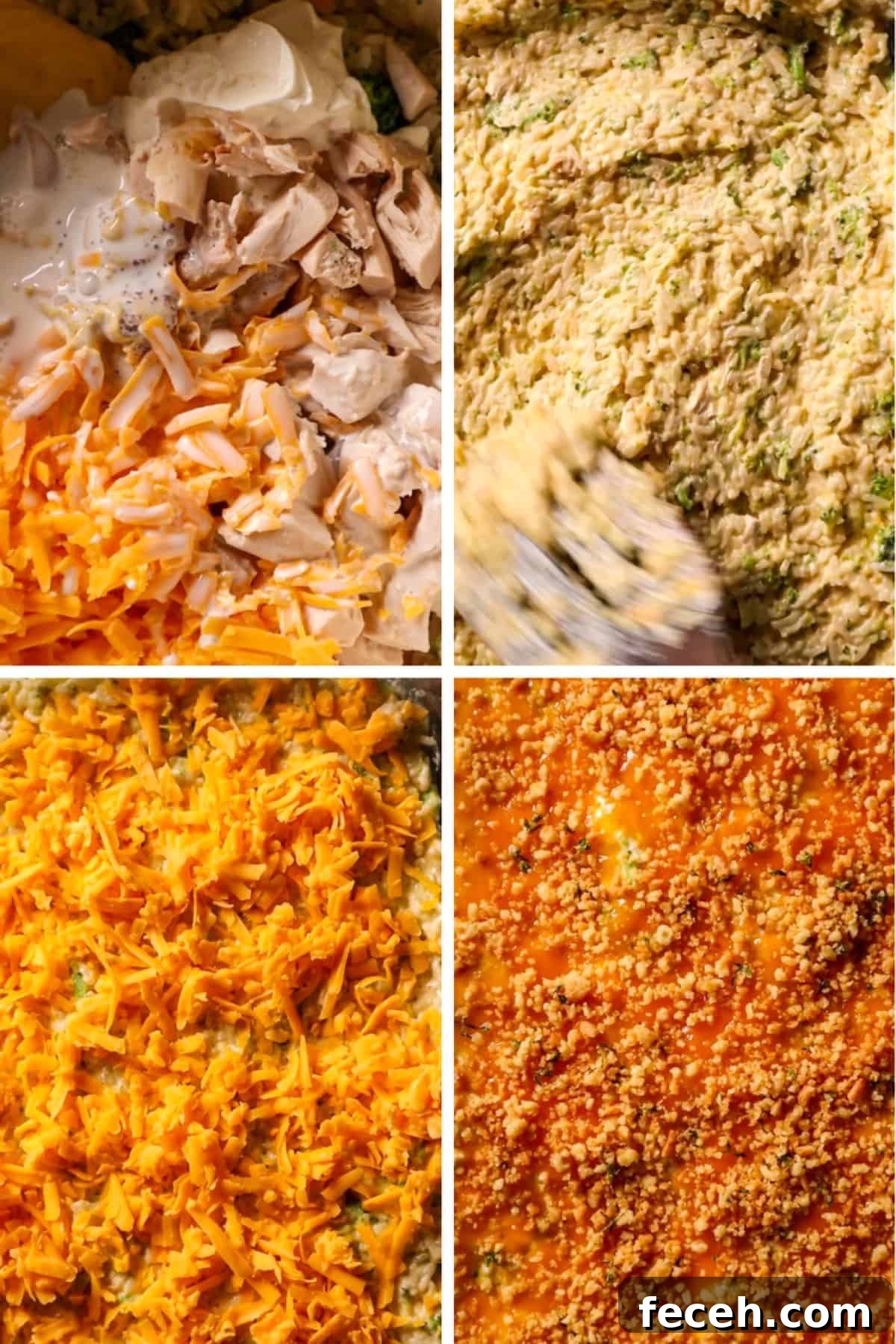 how to make chicken broccoli rice and cheese casserole
