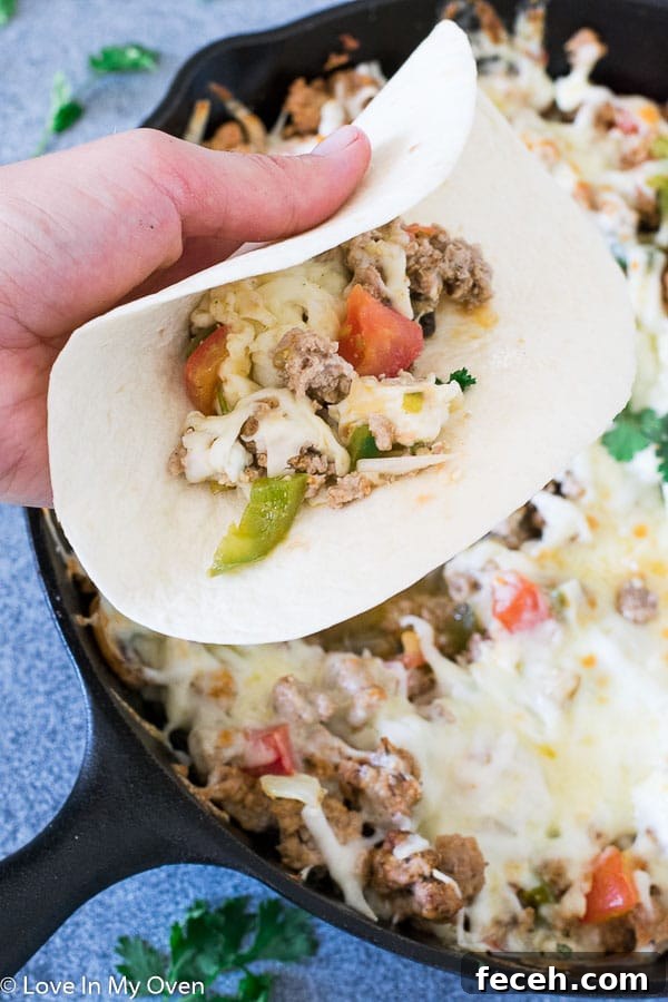 Served queso fundido with tortillas
