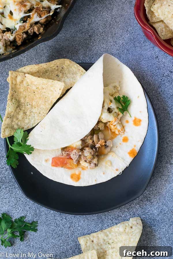Queso fundido ready to serve