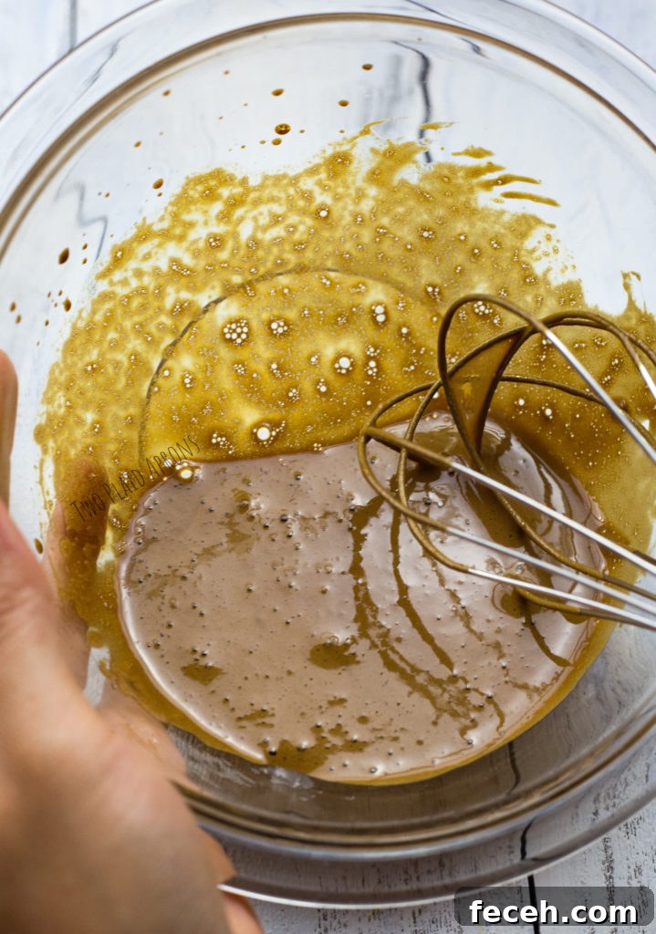 Mid stage whipping of coffee mixture.