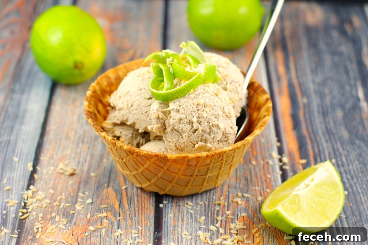 Coconut Lime Nice Cream | #vegan, #bananas - Foodmeanderings.com