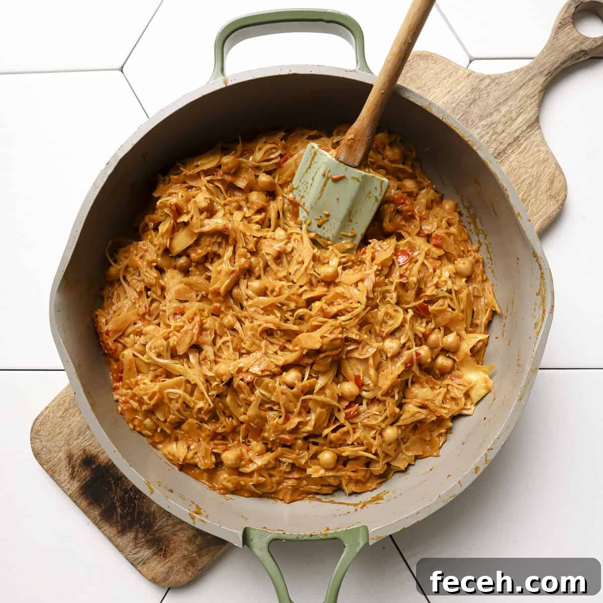 cooked curry in saucepan.